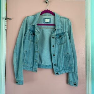 Light blue denim crop jean jacket
